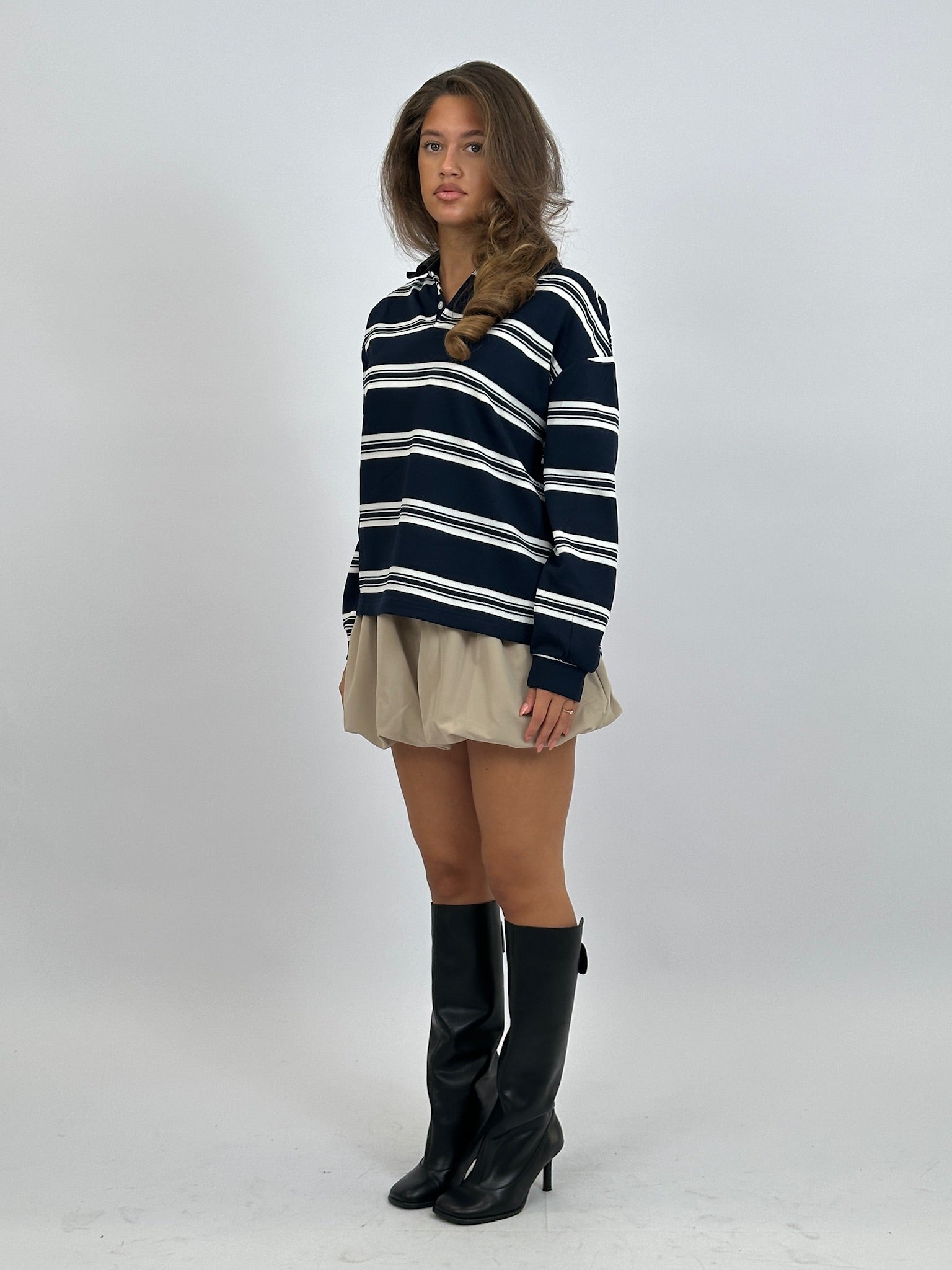 POLO WAFFLE LONGSLEEVE NAVY