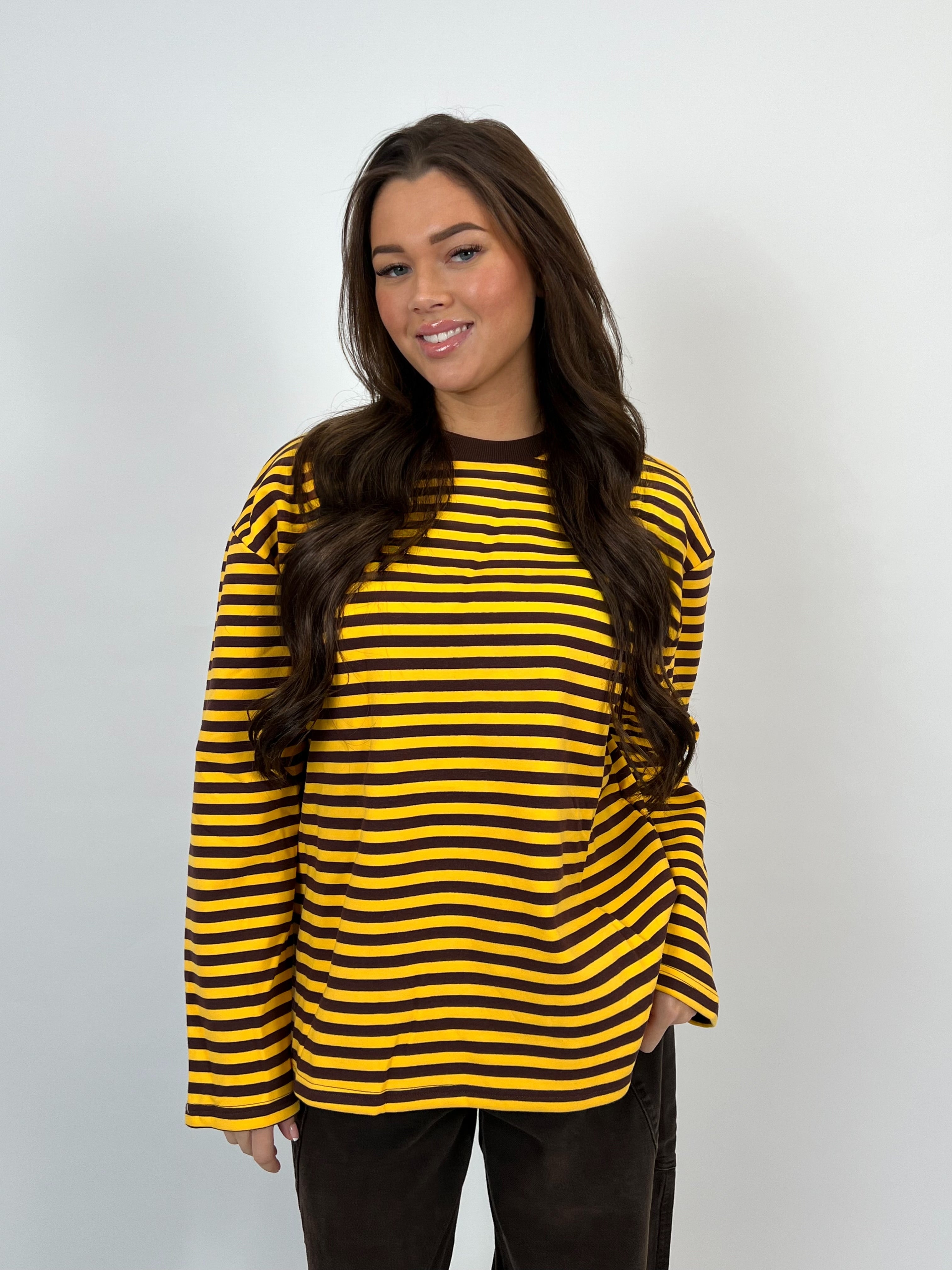 SOFT STRIPED LONGSLEEVE BROWN/YELLOW