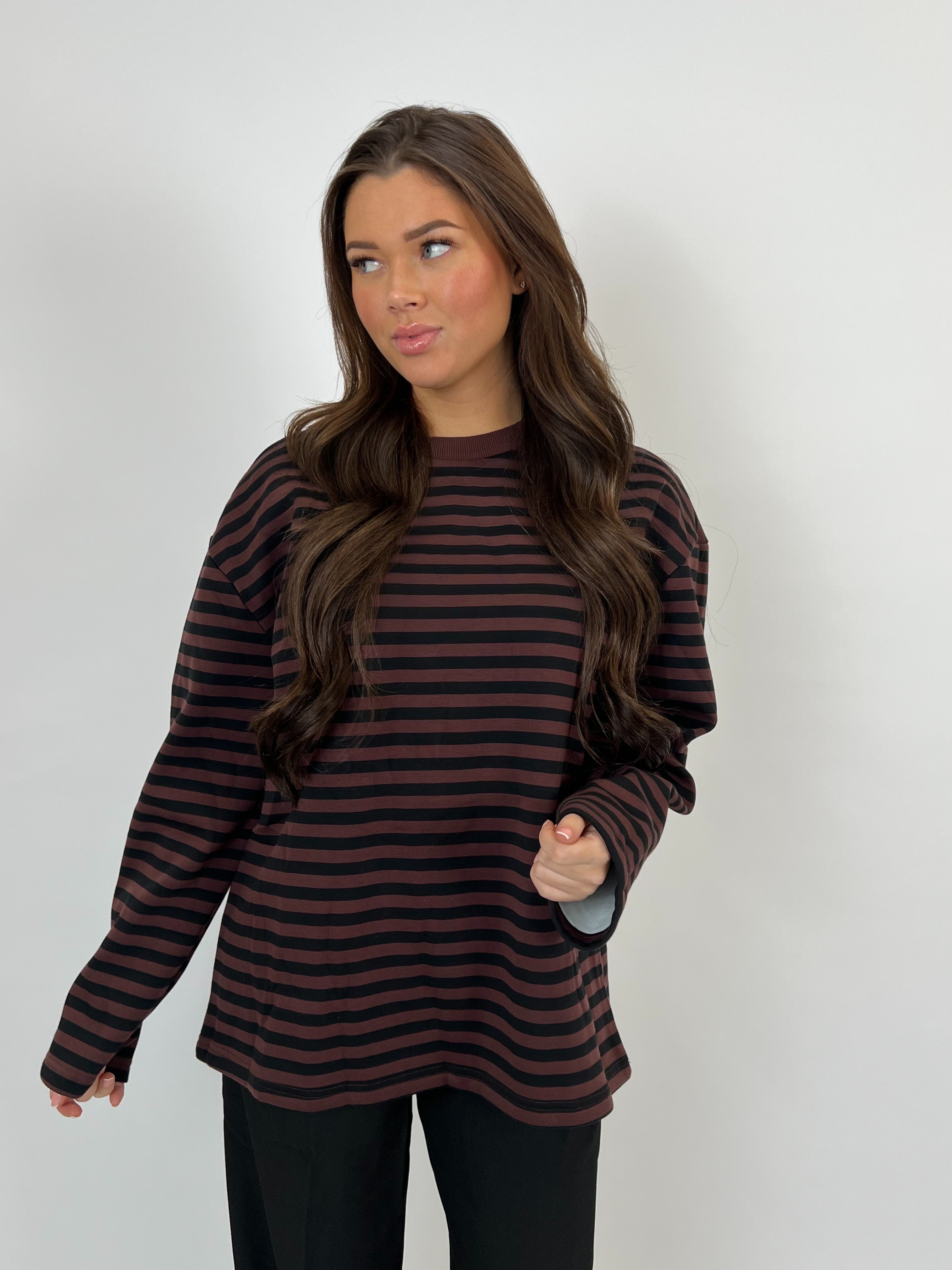 SOFT STRIPED LONGSLEEVE BROWN