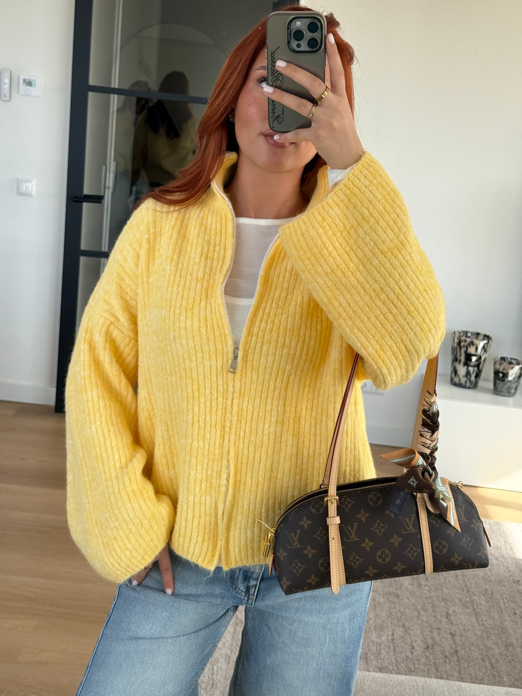 ZIP CARDI YELLOW