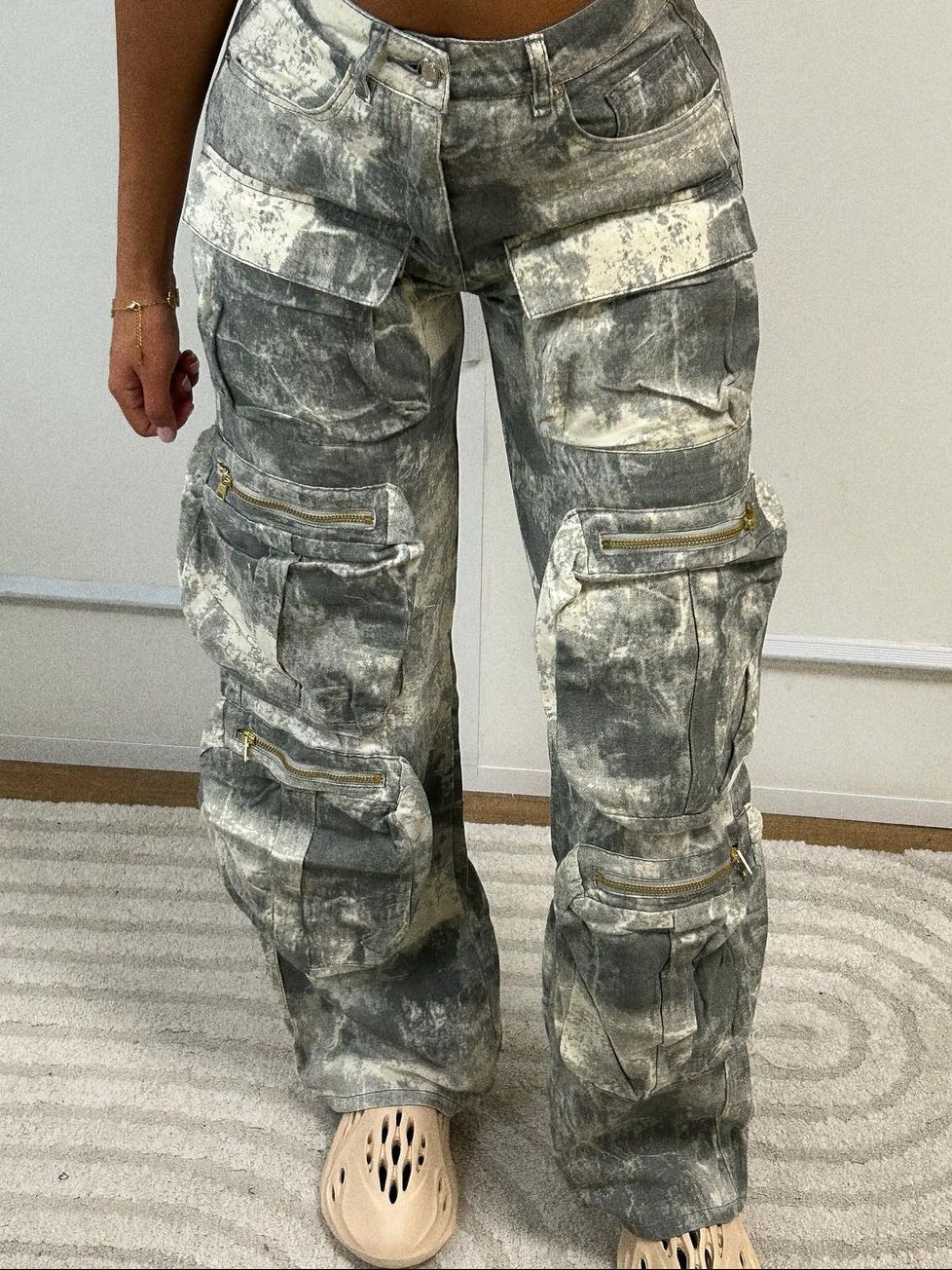 Von Attico inspiriert, Cargo-Camouflage mit mehreren Taschen, 805
