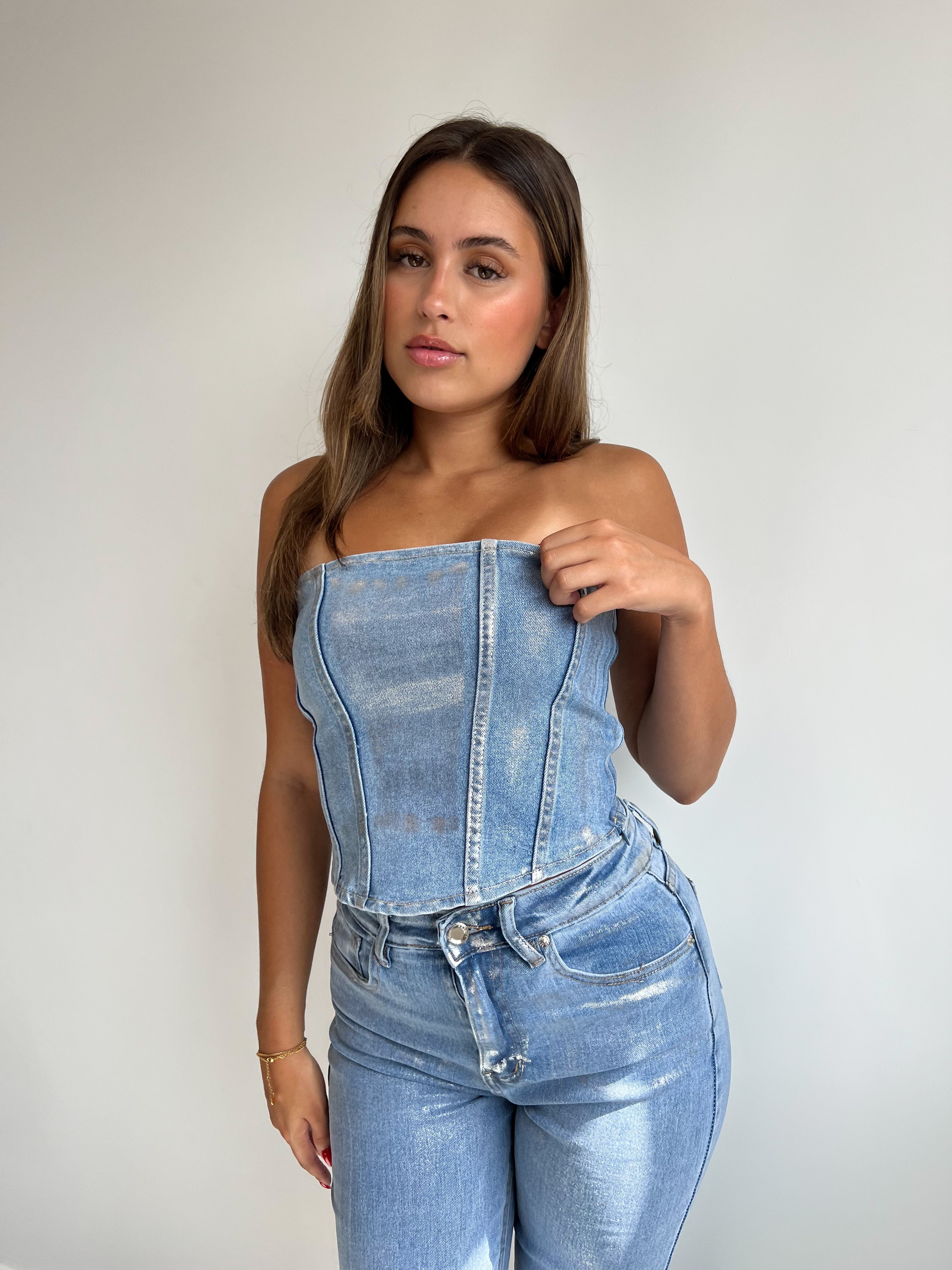 METALLISCHES STRETCH-KORSETT