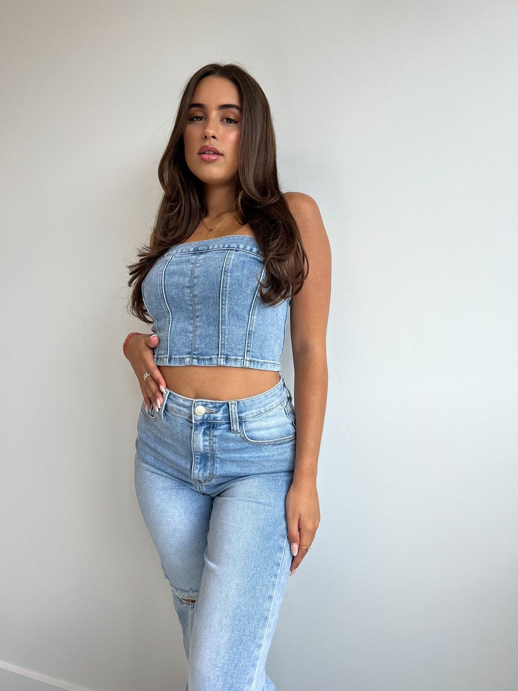 LIMITED STRETCH DENIM CORSET