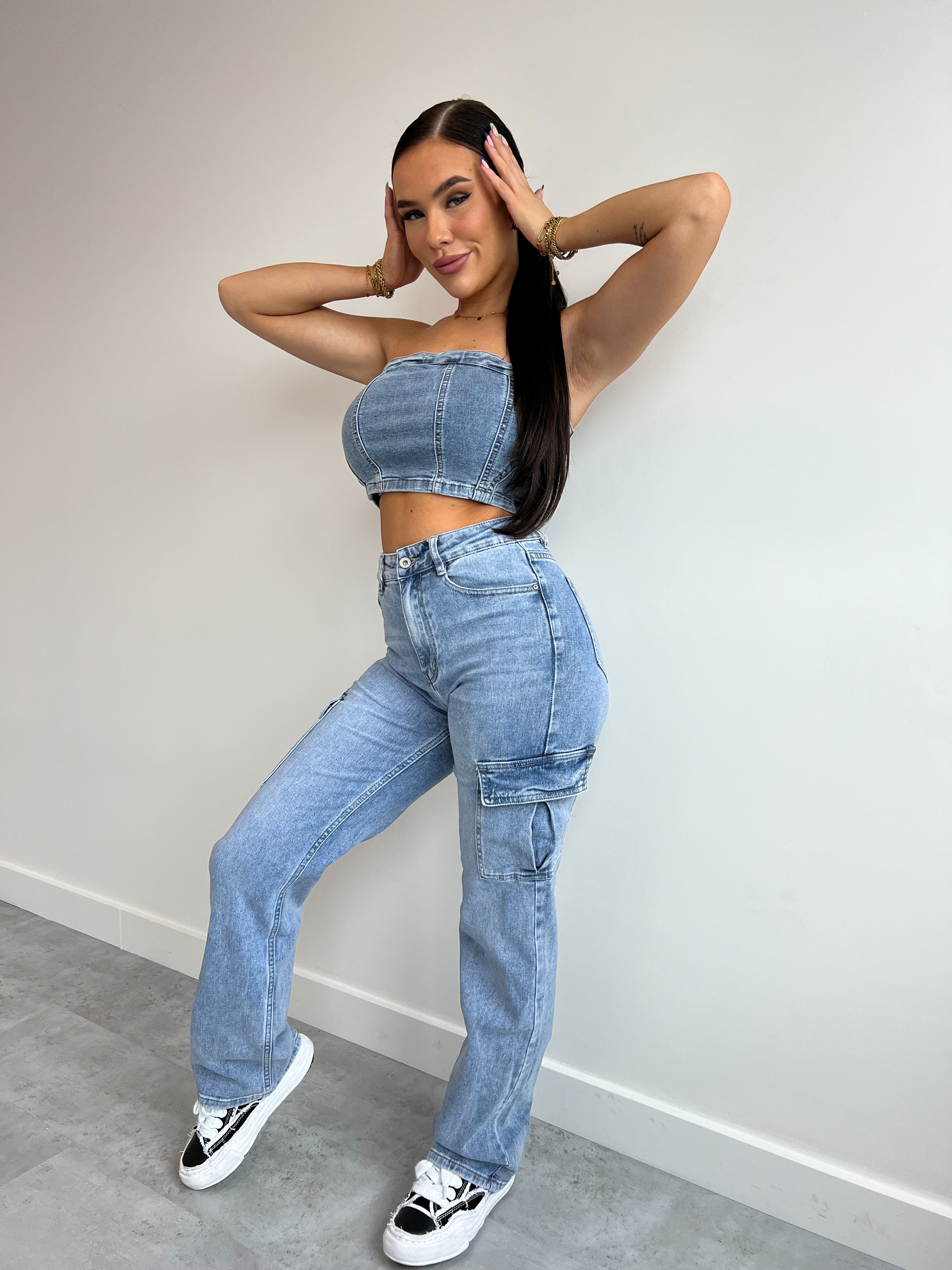 CARGO DENIM LIGHT BLUE