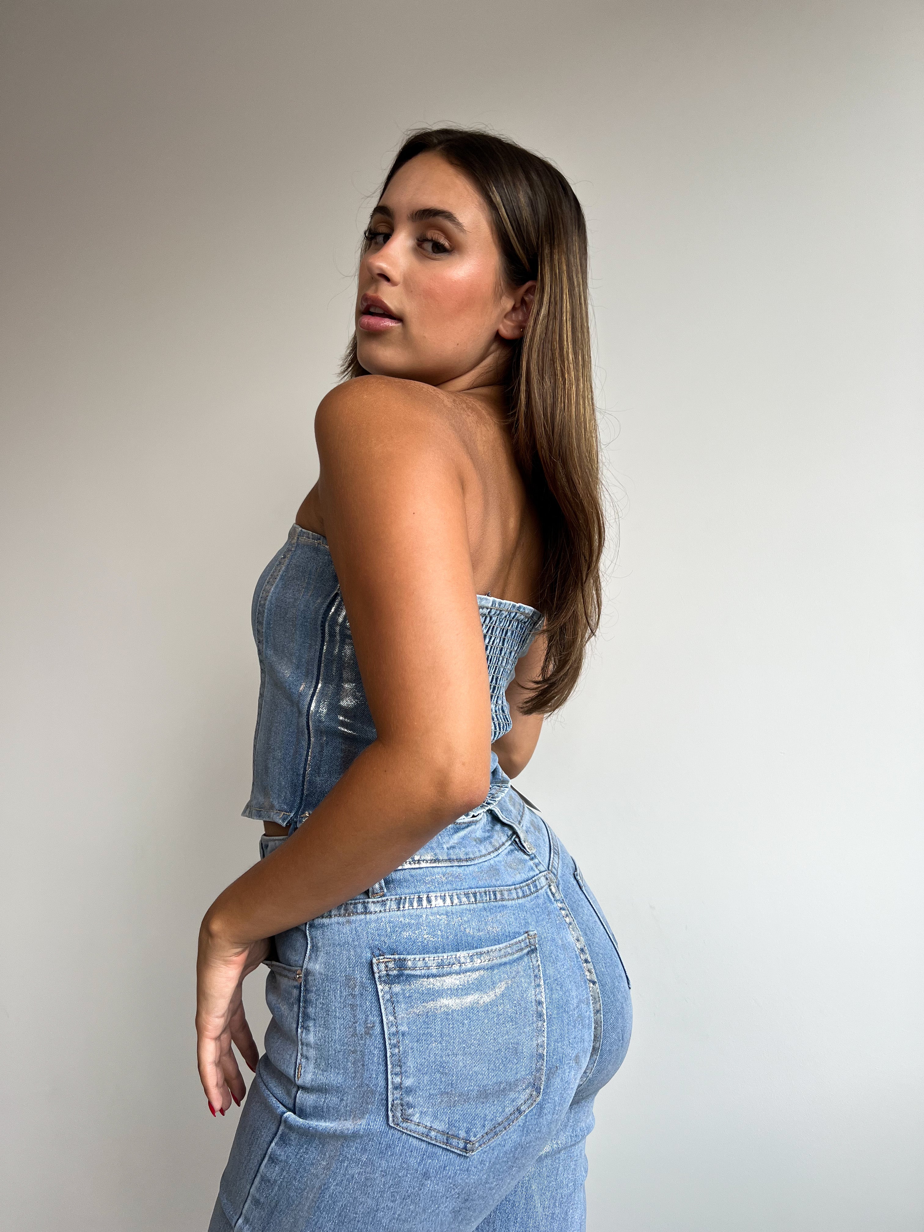 METALLISCHES STRETCH-KORSETT