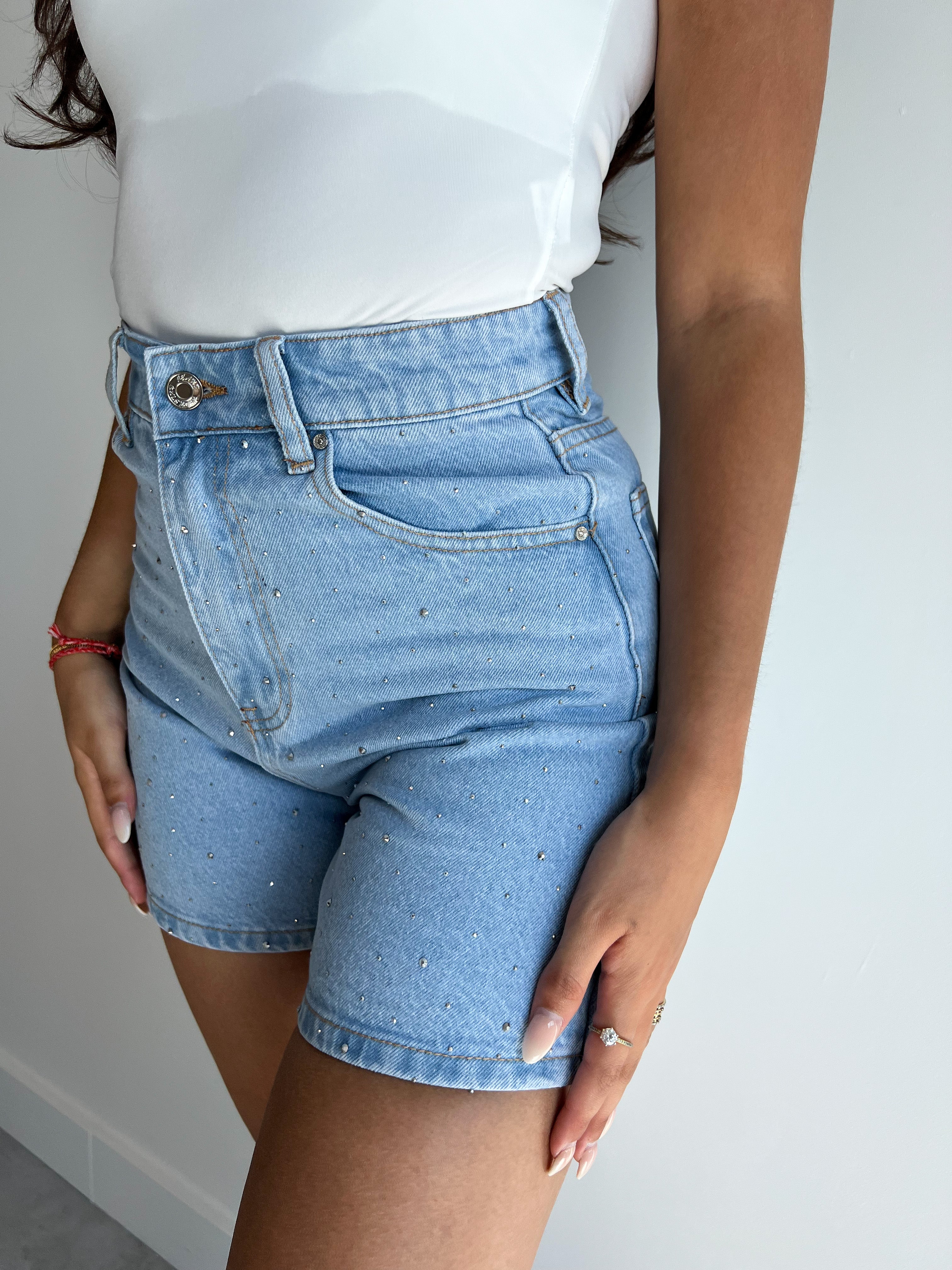 FINE RHINESTONE SHORT