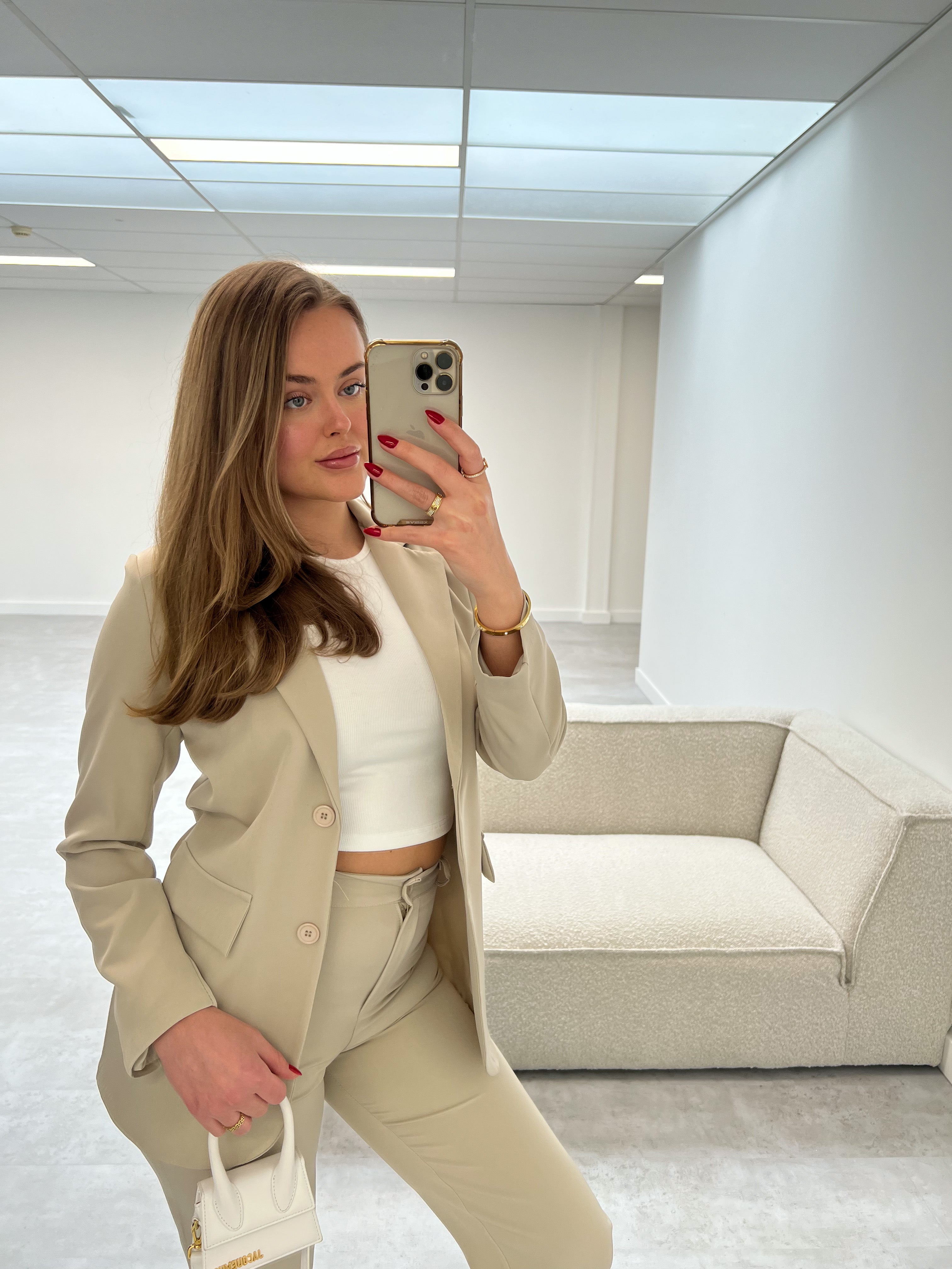 SLIM-FIT-BLAZER TAUPE