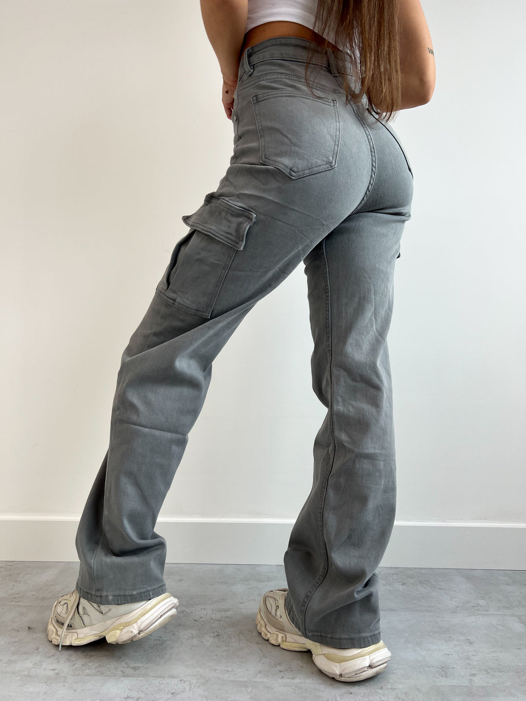STRETCH-CARGO-DENIM GRAU