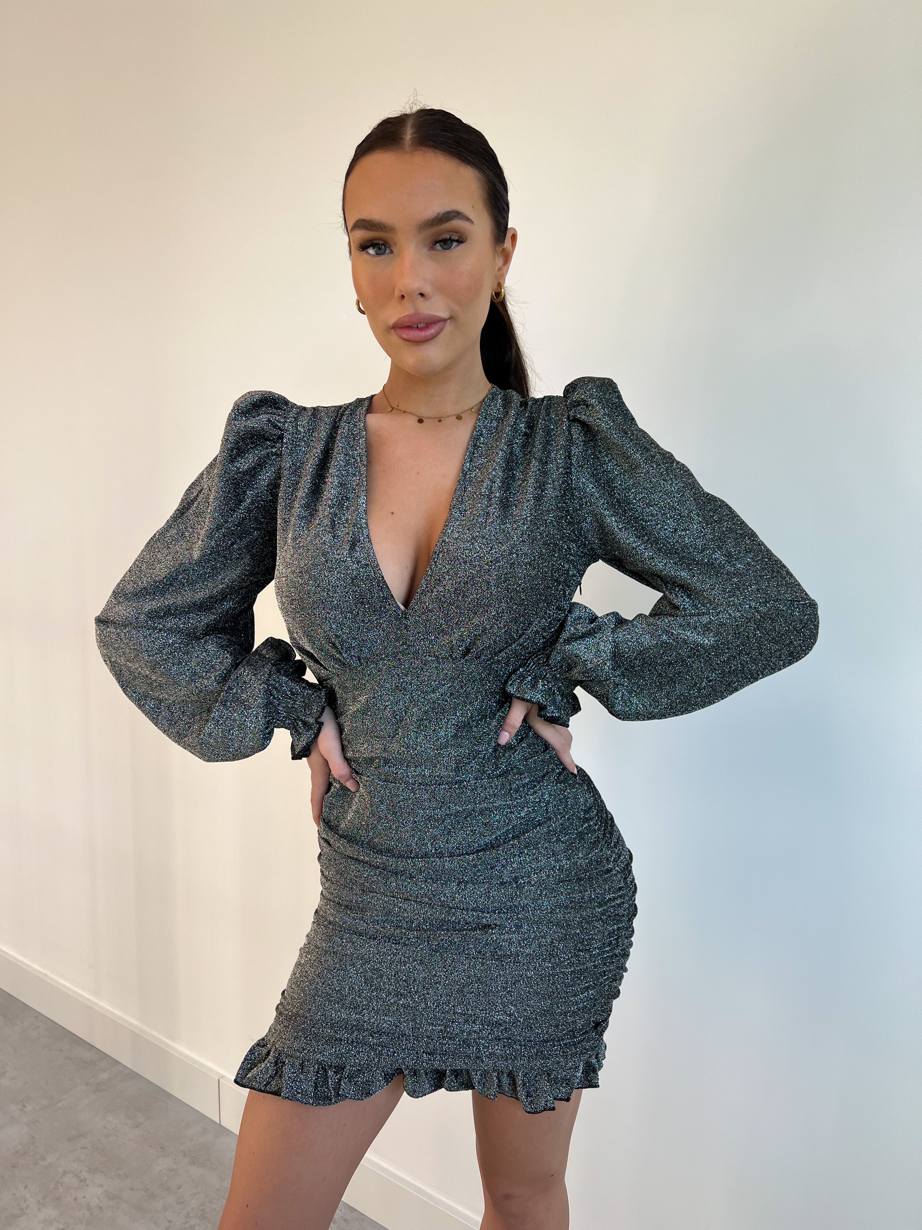 OLIVIA LUREX-KLEID SILBER